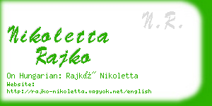 nikoletta rajko business card
